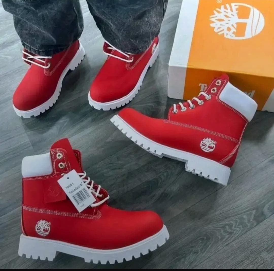Bottes en caoutchouc rouges Timberland